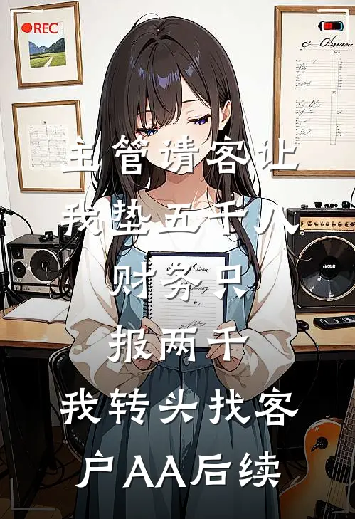 主管请客让我垫五千八，财务只报两千，我转头找客户AA后续